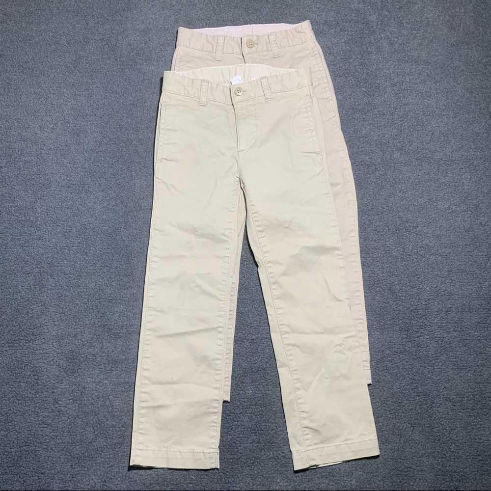 Lot of 2 Gap Kids Boys Pants Regular Straight Leg Chino Adjustable Khakis Size 7
